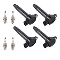 4 Piece Ignition Coil & Spark Plugs for Mitsubishi Lancer Outlander 2011–2017