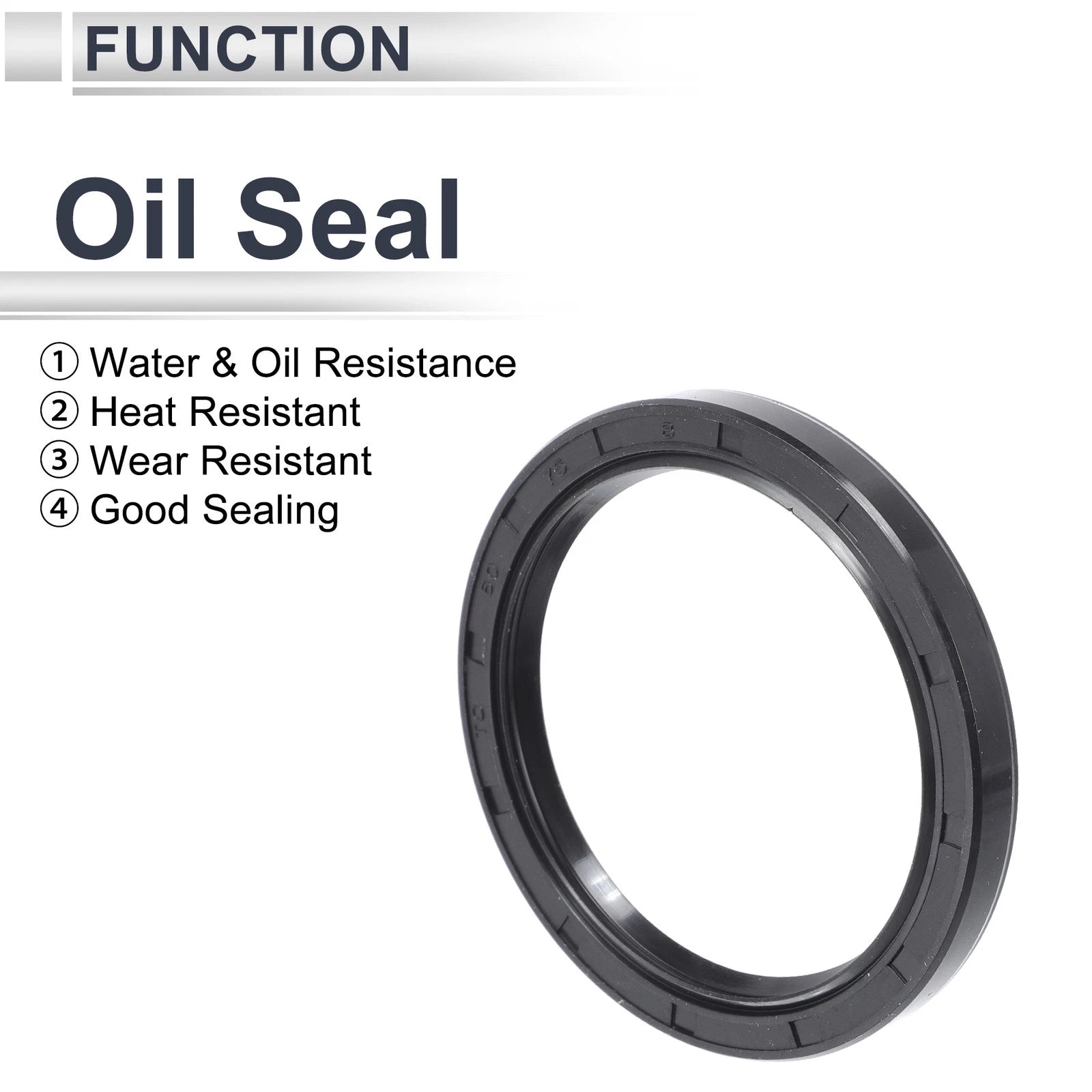 Set of 5 Oil Seal Ring for Rotary Shaft 60x75x8mm NBR Rubber
