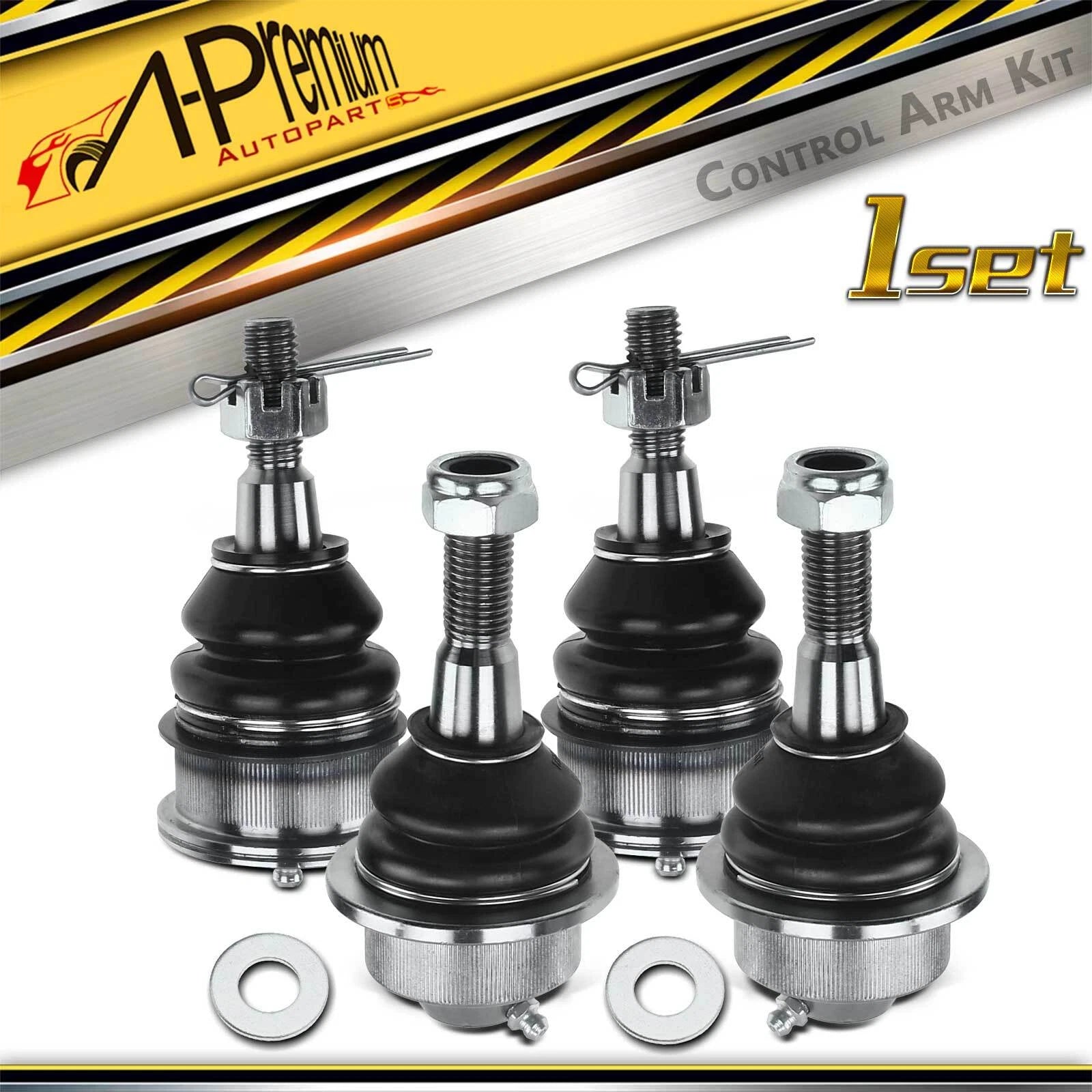 Set of 4 Front Lower & Upper Ball Joints for Chevy Silverado 2500 (1999–2004)