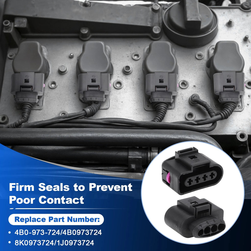 Set of 4 Ignition Coil Connector Repair Kit 4B0973724 for Audi A3 A4 A6 Q7 (2000–2020)