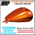 Fuel Gas Tank for Harley CVO Electra Glide (2008–Present) Scorched Orange/Black Denim