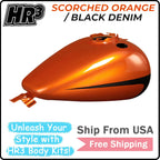 Fuel Gas Tank for Harley CVO Electra Glide (2008–Present) Scorched Orange/Black Denim
