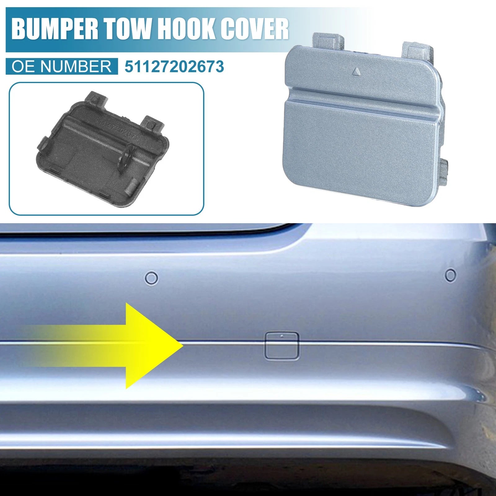 Rear Bumper Tow Hook Cover for BMW 3 Series E90 E91 (2009–2012) 51127202673 Blue