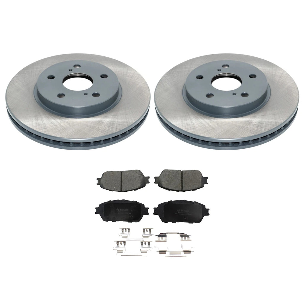 DuraGo Front Rotors & Bosch QuietCast Ceramic Brake Pads for Camry Sienna (2018–2023)