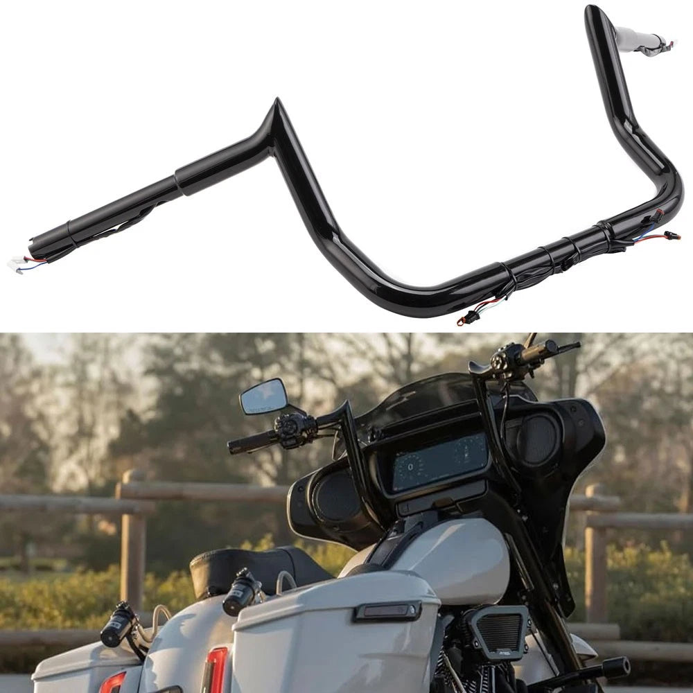 Pre-Wired 10" Rise Meathook Handlebar for Harley Electra Glide FLHT/I (2014–2022)