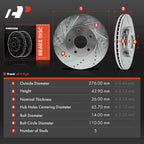 Front Drilled Brake Rotors for Chevy HHR (2006-2011)