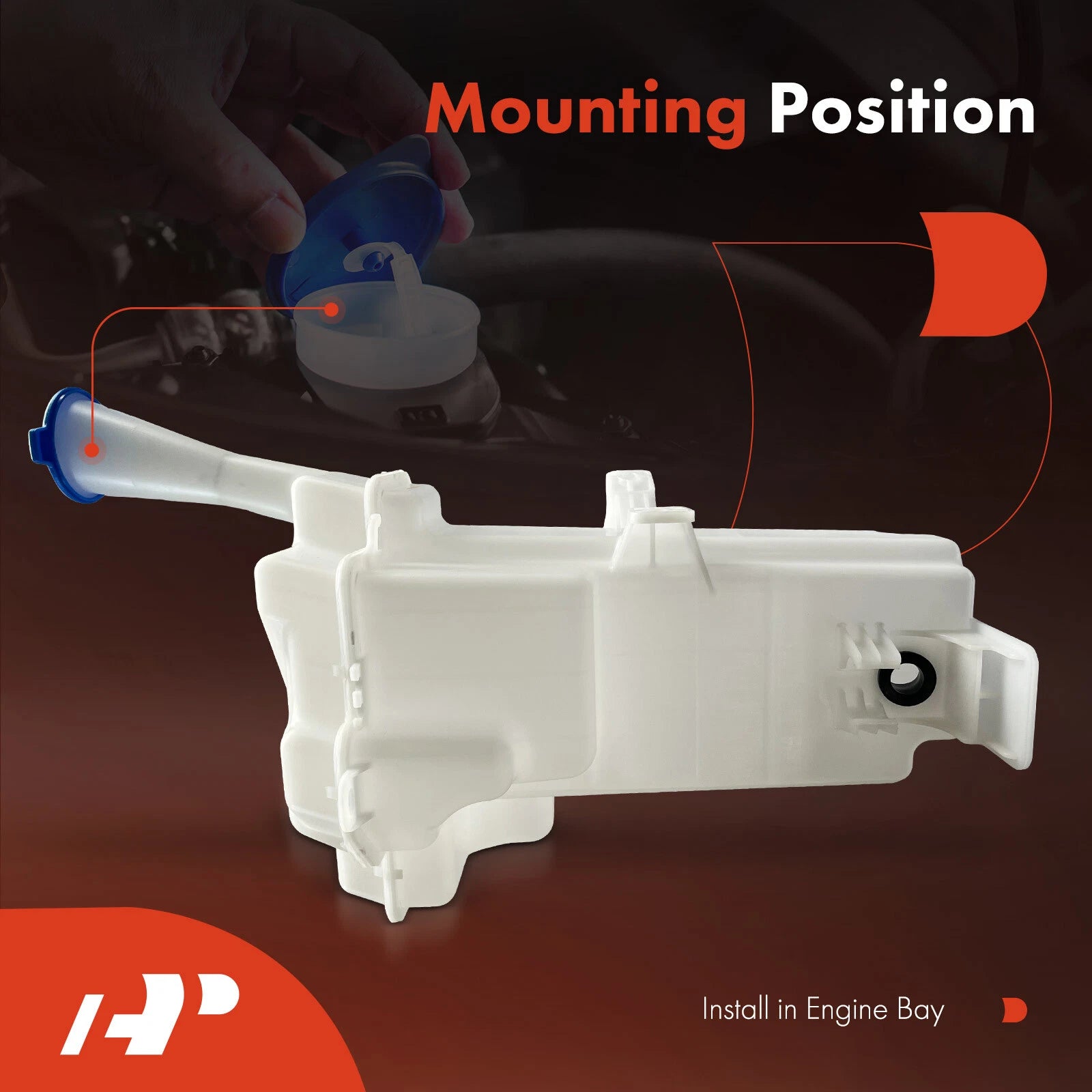 Windshield Washer Reservoir with Cap for Kia Rio (2018-2020)