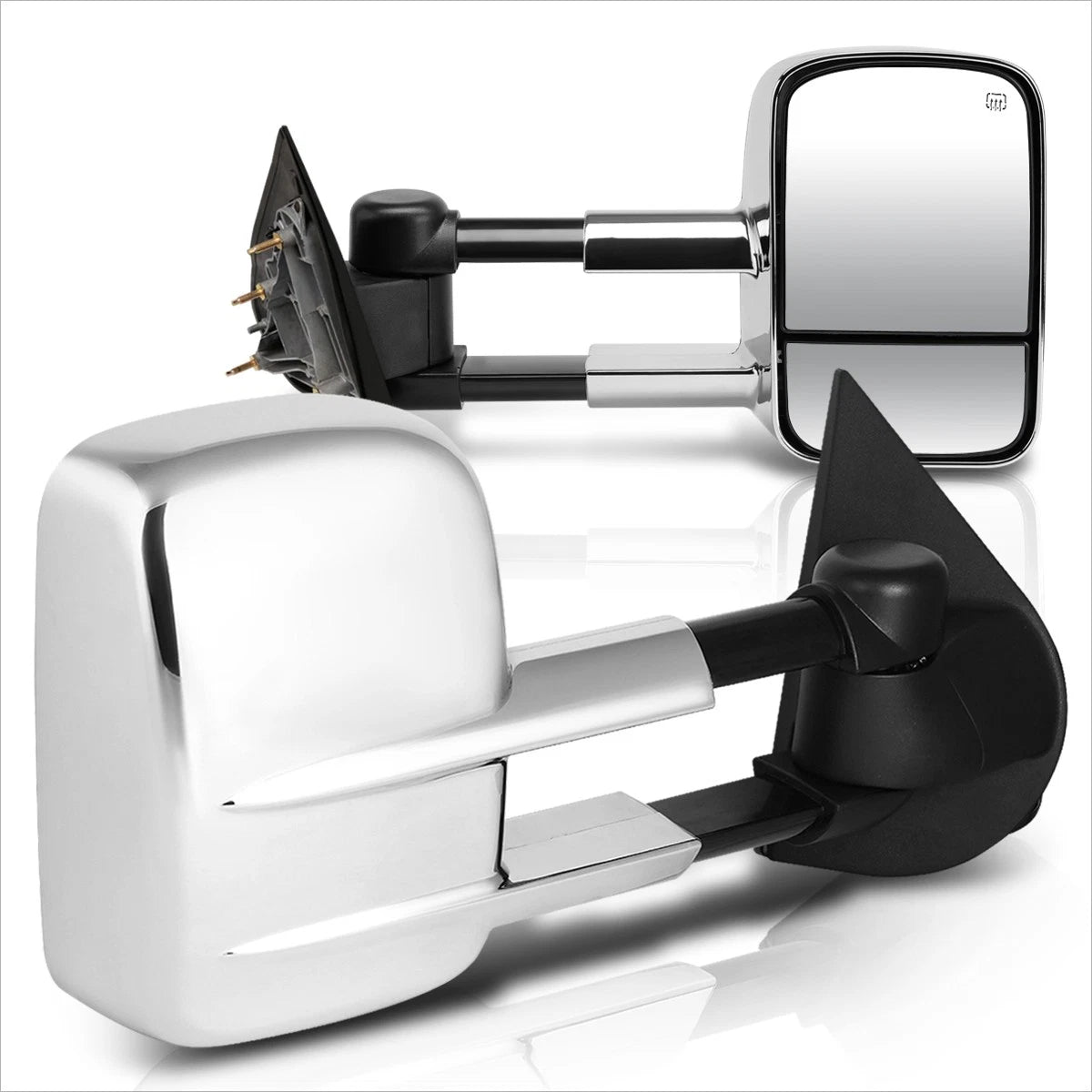 Set of 2 Power Heated Chrome Side Towing Mirrors for Chevy Silverado/GMC Sierra (2014–2020)