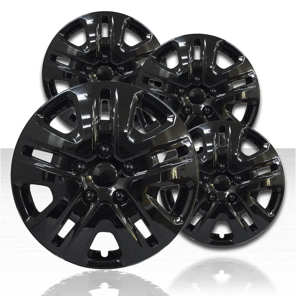 17" 5 V Spoke Gloss Black Wheel Covers with Dodge Caravan/Journey Style (4 Set)
