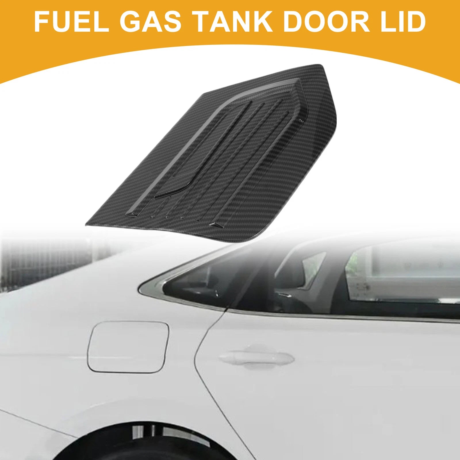 Fuel Tank Door Cap for Honda Fit (2021–2025) Carbon Fiber Black