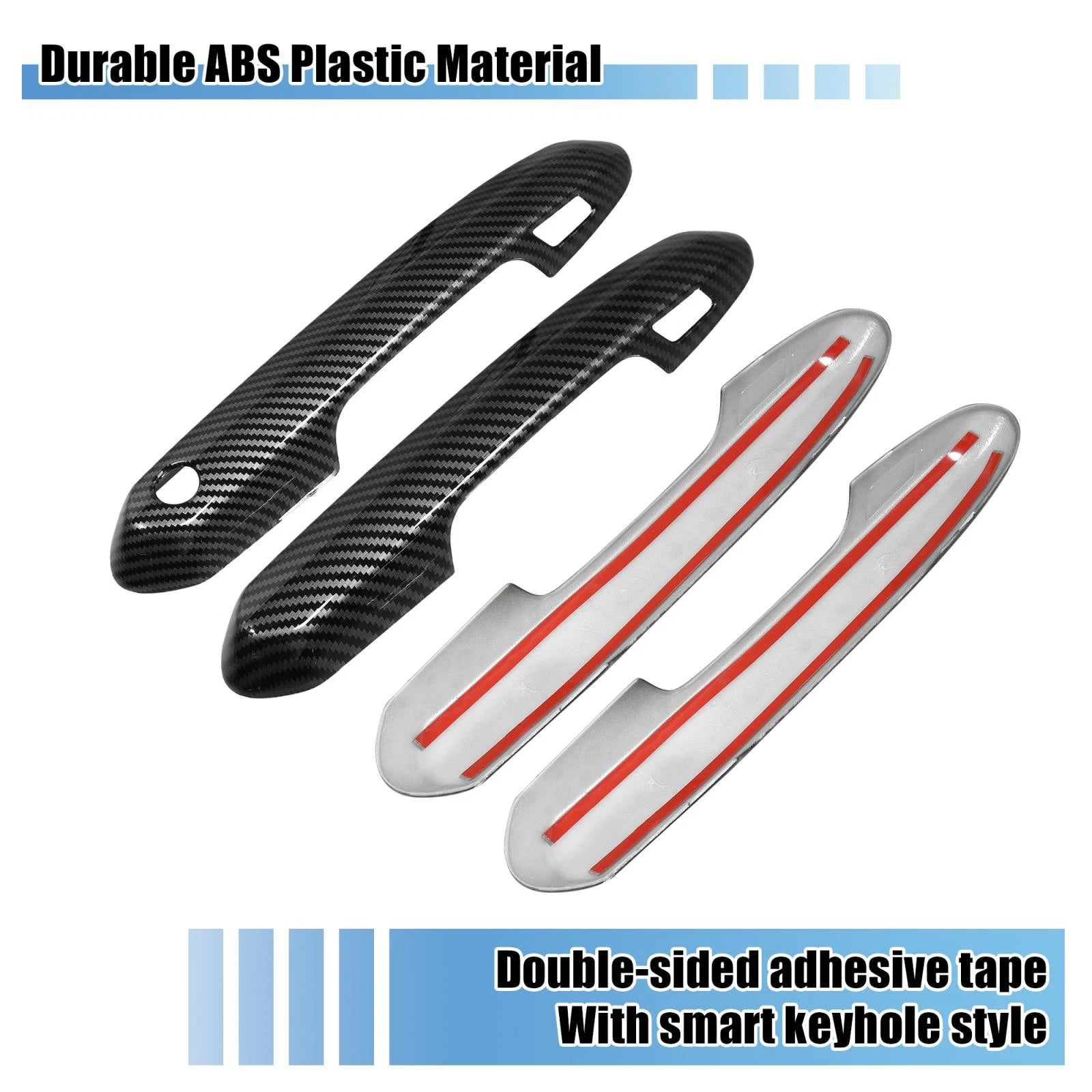 Set of 4 Door Handle Cover Trim for Toyota RAV4 (2019–2021) Carbon Fiber