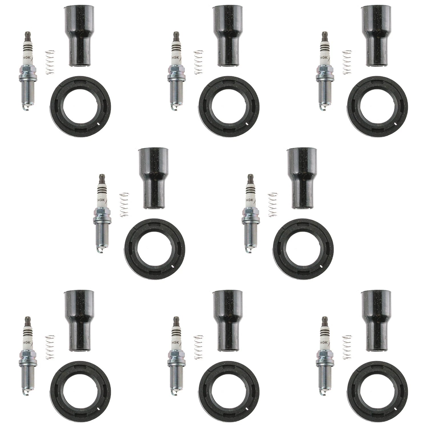 NGK 8 Iridium IX Spark Plugs & Denso Coil Boots for Land Cruiser Sequoia (2008–2021)