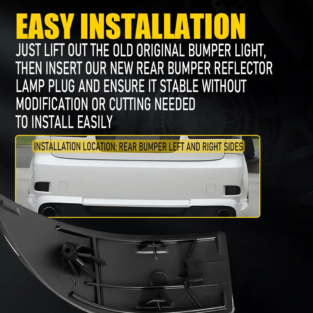 2X Bumper Reflector Cover for Lexus IS250 IS350 (2006–2013)