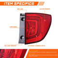 Passenger Side Chrome Red LED Tail Light Brake Lamp for Honda Pilot (2016–2018)