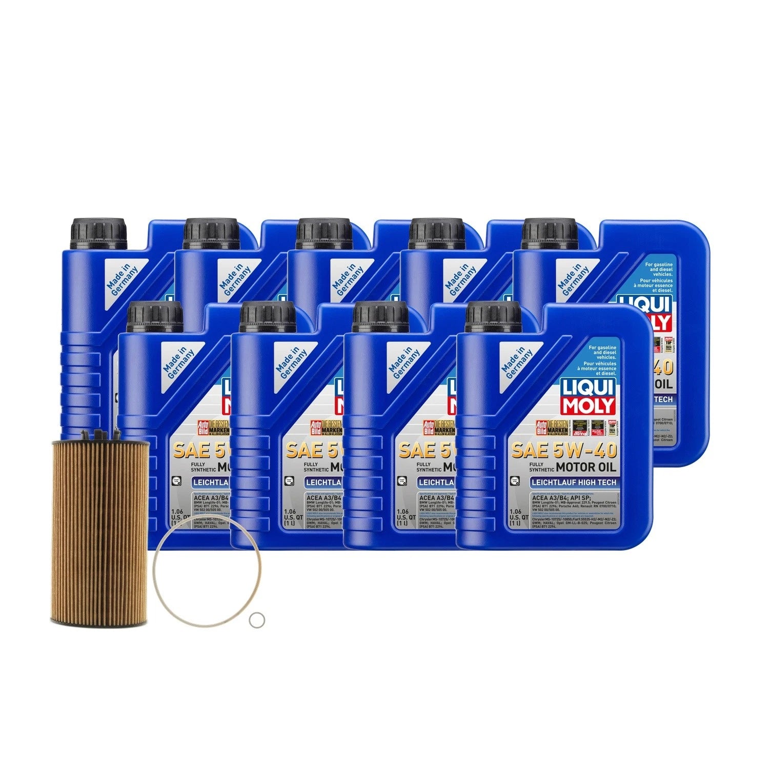 Oil Change Kit for Audi BHF/BNK (9L Liqui Moly 5W-40, Mahle)