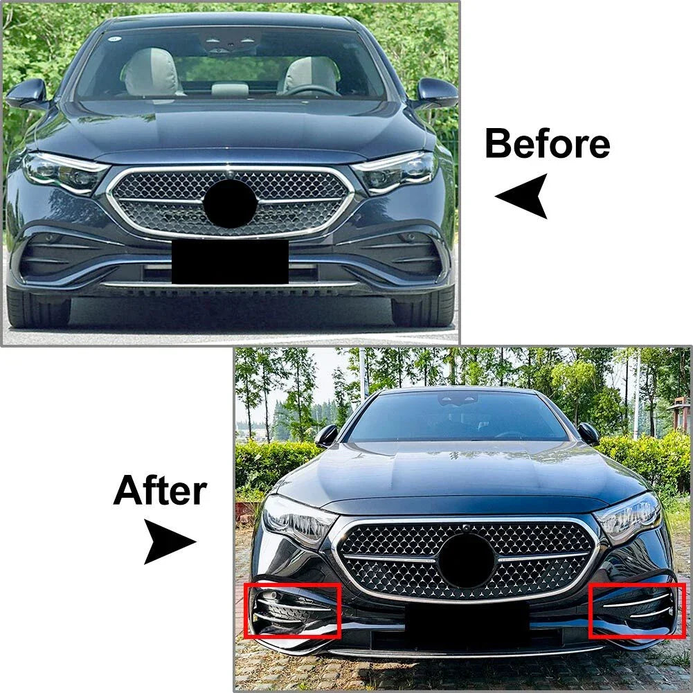 Fog Light Grille Trim for Mercedes Benz E Class W214 (2024-2025) Black
