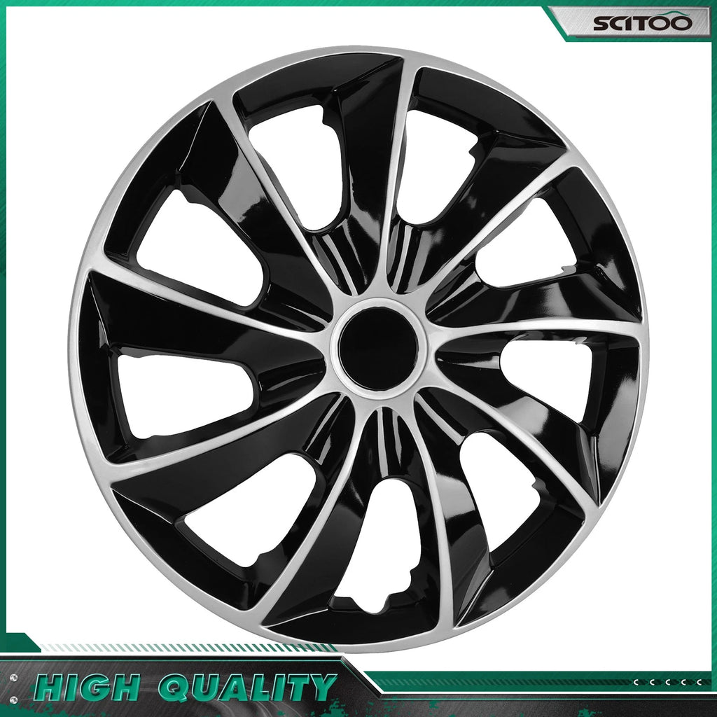 Set of 4 Snap On 17" Silver Wheel Covers Hub Caps for R17 Tire & Rim