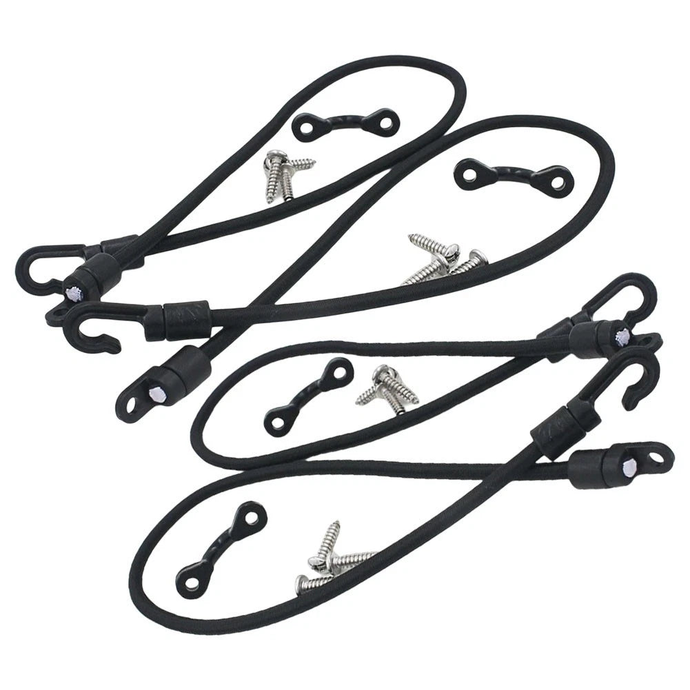 Set of 4 Fishing Rod Straps 18 Inch Elastic Ties for Boats and Kayaks