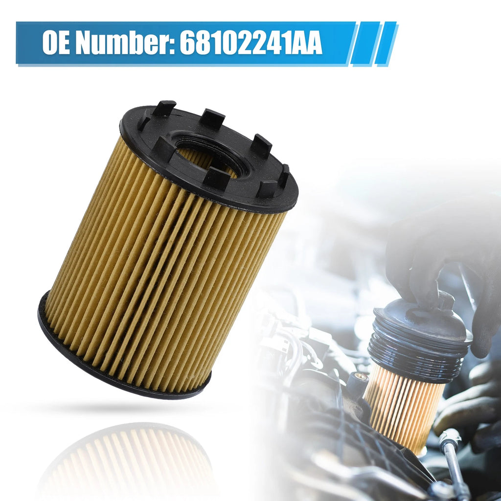 3X Engine Oil Filter with Seals No.68102241AA/73500049 for KIA II (2011–2016)