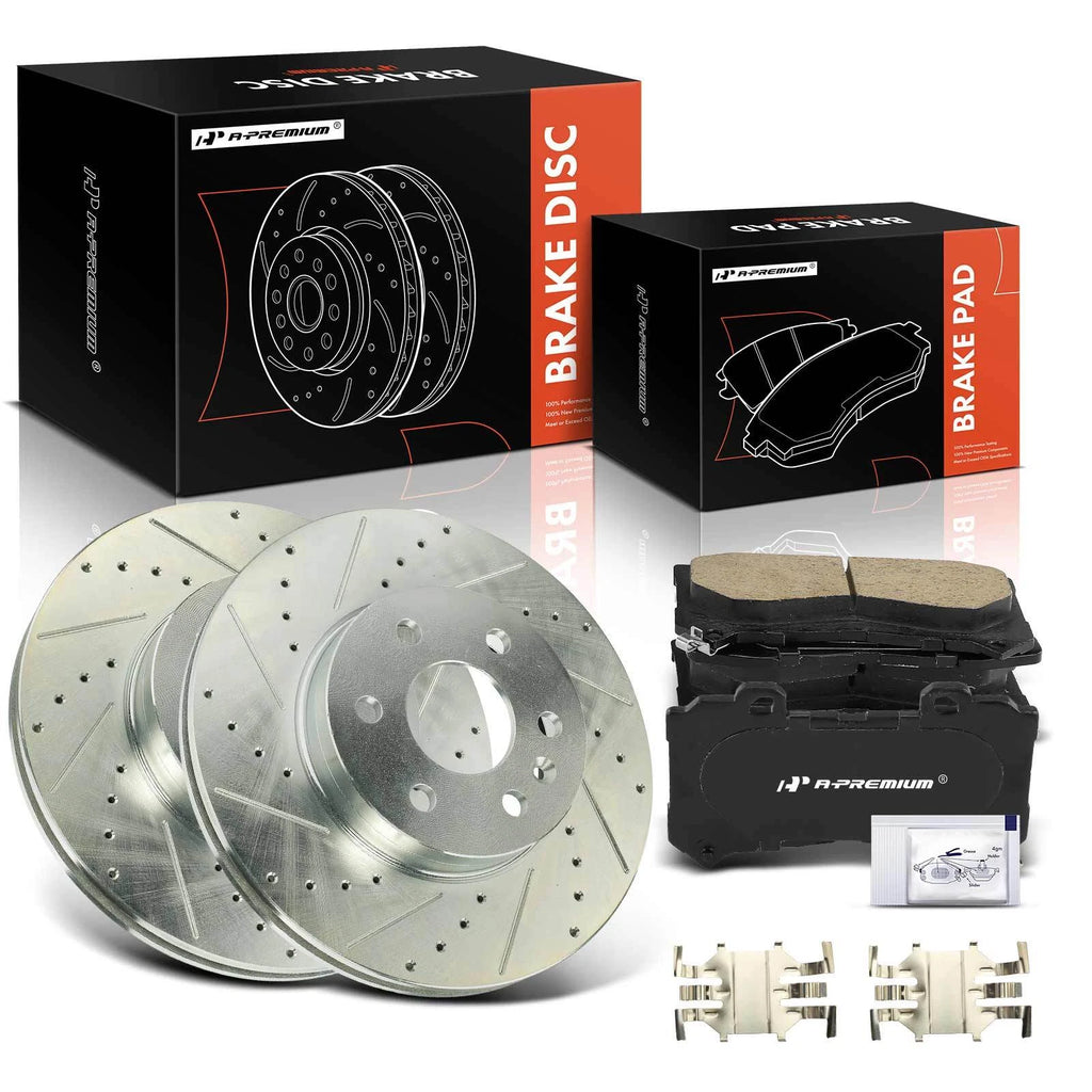 Front Side Drilled Brake Rotor & Ceramic Pad for Chevrolet Colorado (2015–2022)