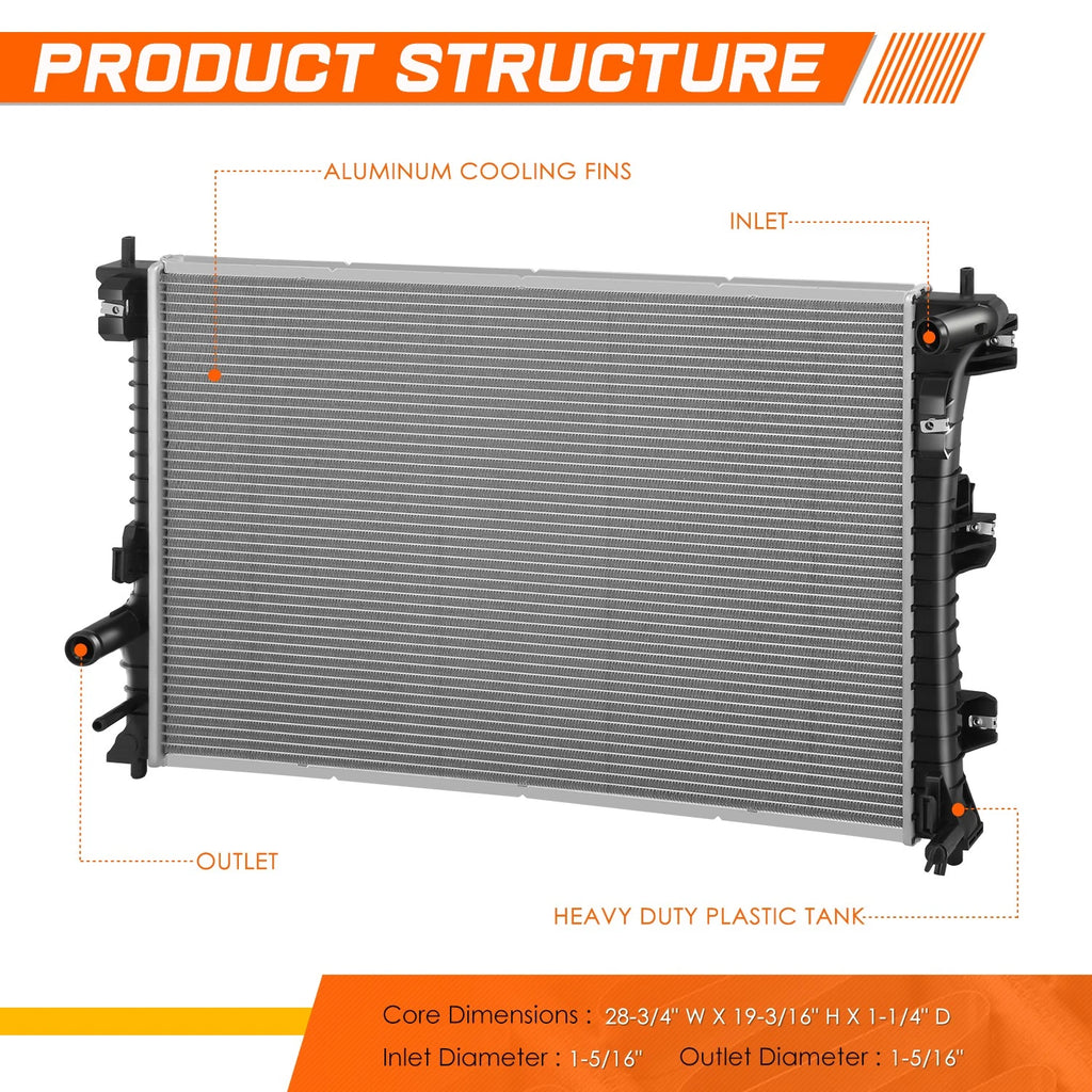 Aluminum Radiator for Ford Explorer Police Interceptor Utility (2013–2019) DPI-13362