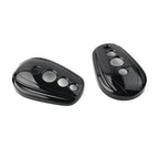 Black Oval Rearview Mirror Covers for Harley Dyna, Street Glide, Softail, Sportster