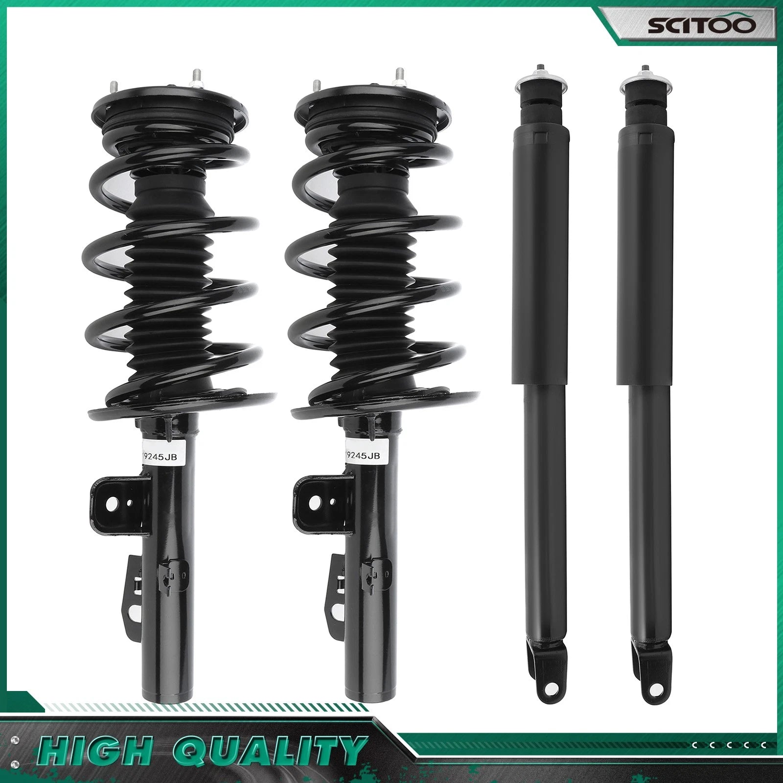 Set of 4 Front Strut Coil & Rear Shock for 2012 Ford Taurus