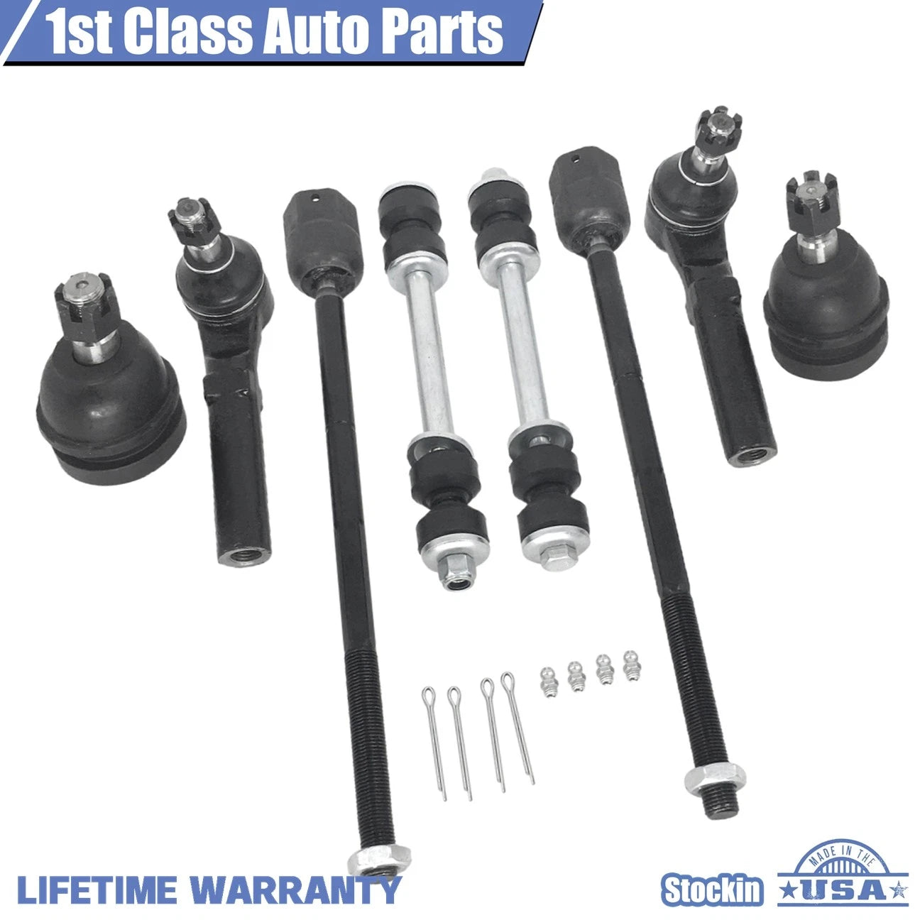 Set of 8 Front Suspension Tie Rod Ends & Sway Bar for Ford Mustang (1994–2004)