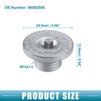 2pcs Oil Drain Plug No. 90502556 for Chevrolet Astra (2000–2008) Metal