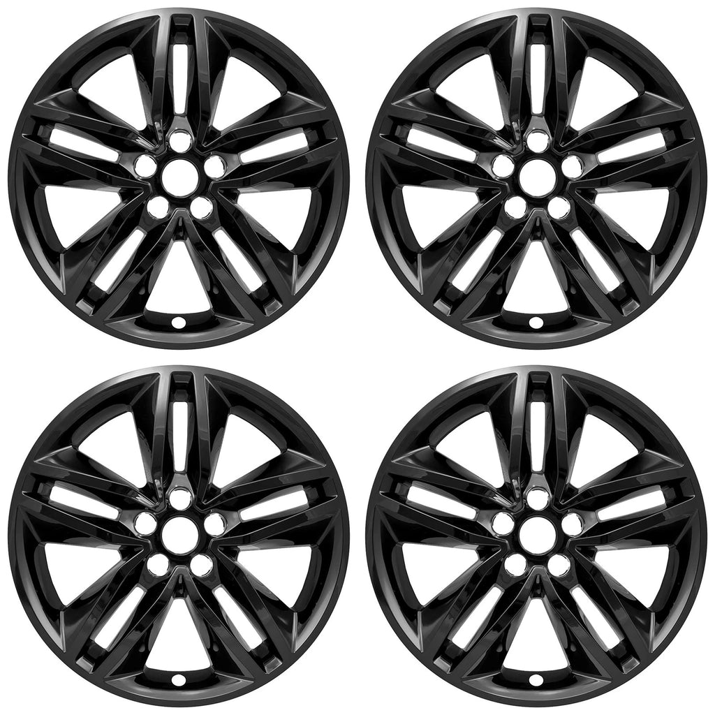 4 Black 18" Wheel Skins Hub Caps Covers Simulators for 2015-2018 Ford Edge SEL