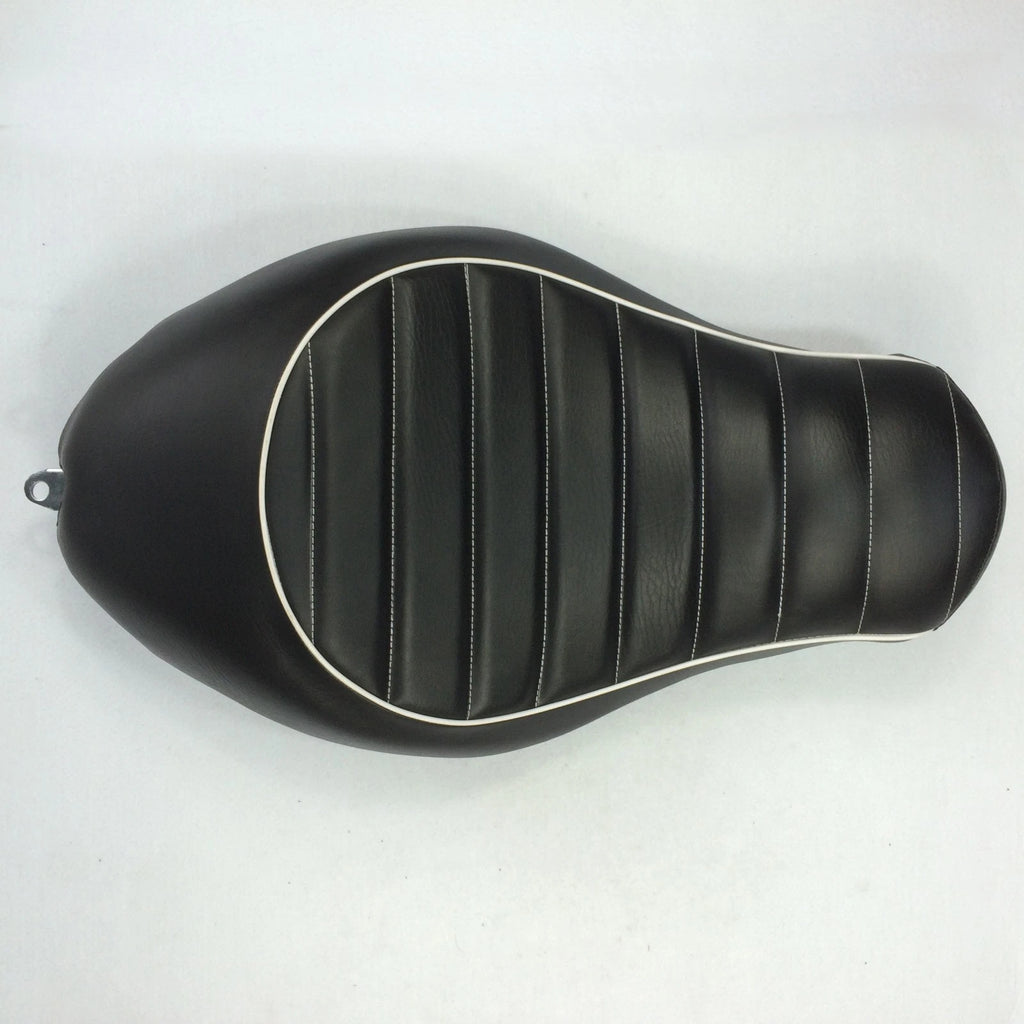 Solo Driver Cross Stripe Leather Seat for Harley XL883N XL883L XL883X (2005–2013)