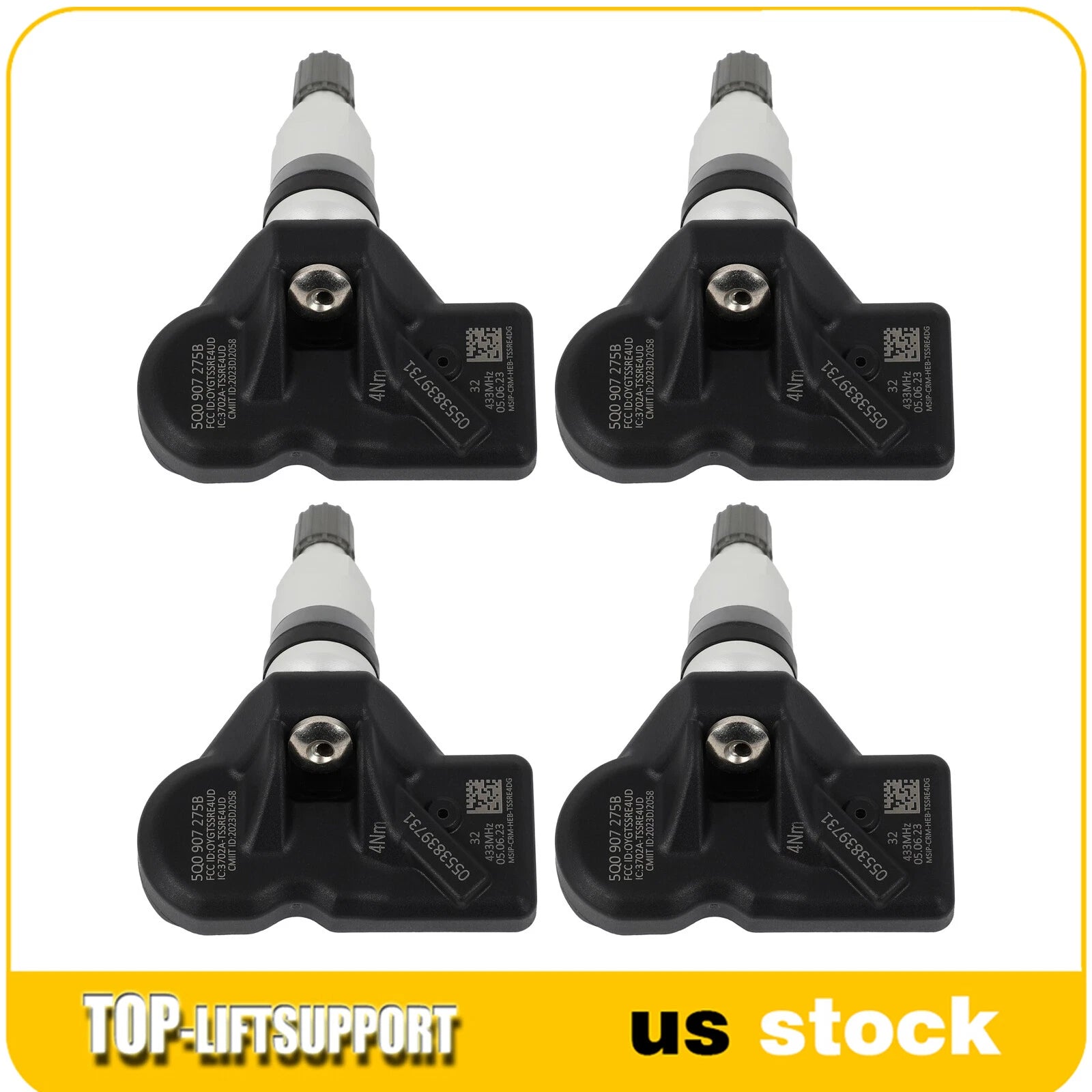 Set of 4 TPMS Tire Pressure Sensors for VW Audi A3 Porsche 911