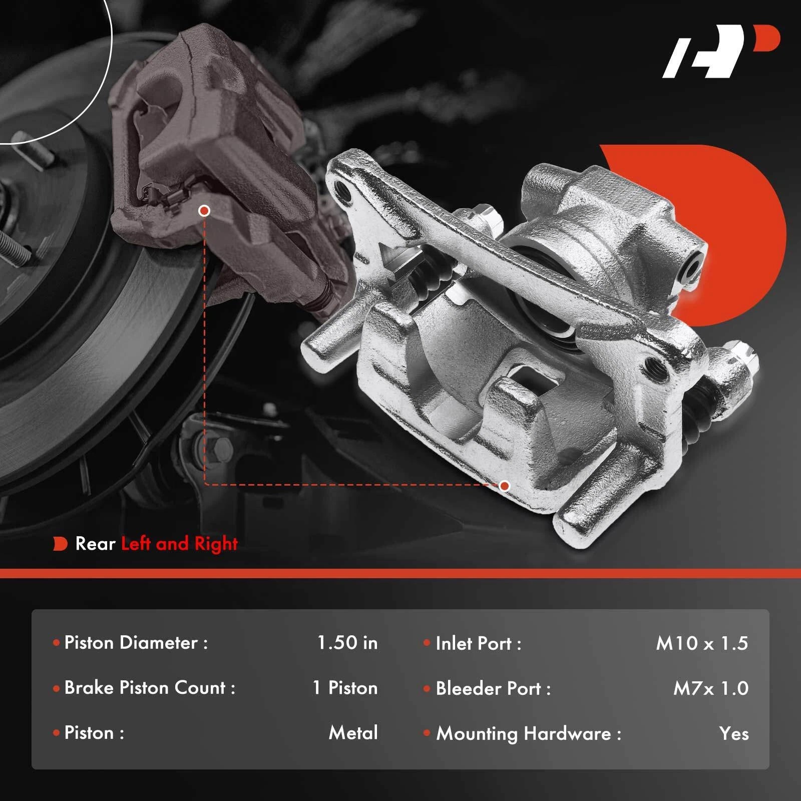 Pair Rear Brake Calipers for Mitsubishi Lancer (2009-2015) Outlander