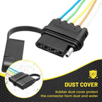 5-Pin Flat Trailer Wire Harness Tail Brake Light Socket Plug Connector