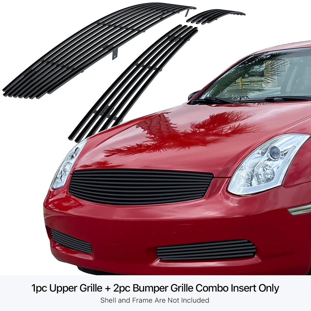 Stainless Black Billet Grille Insert for Infiniti G35 Coupe (2003-2005)