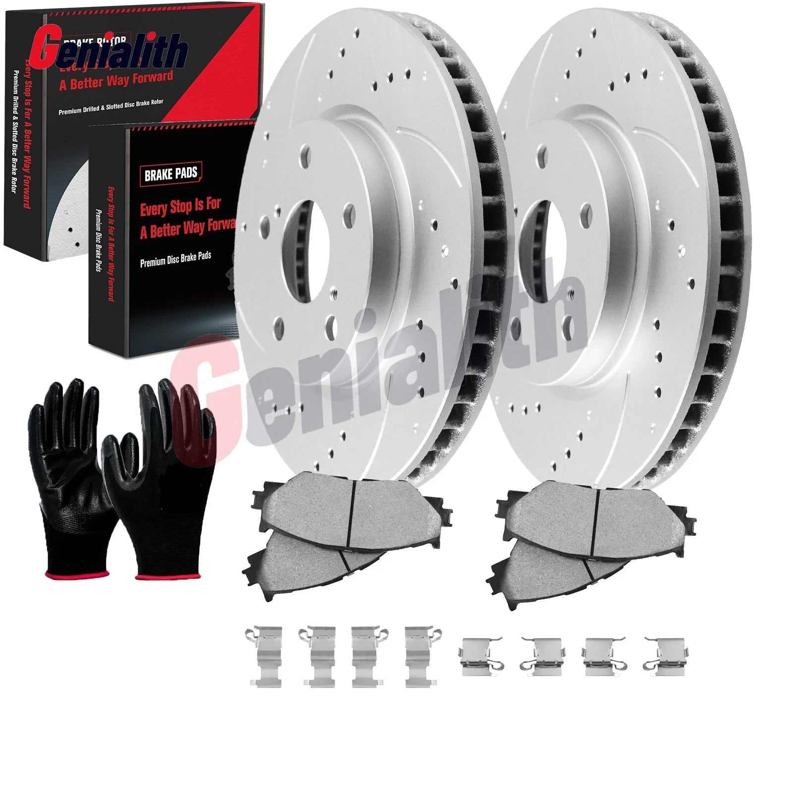 Set of 2 Drilled Rotors & Brake Pads for Lexus IS250 (2006–2015)
