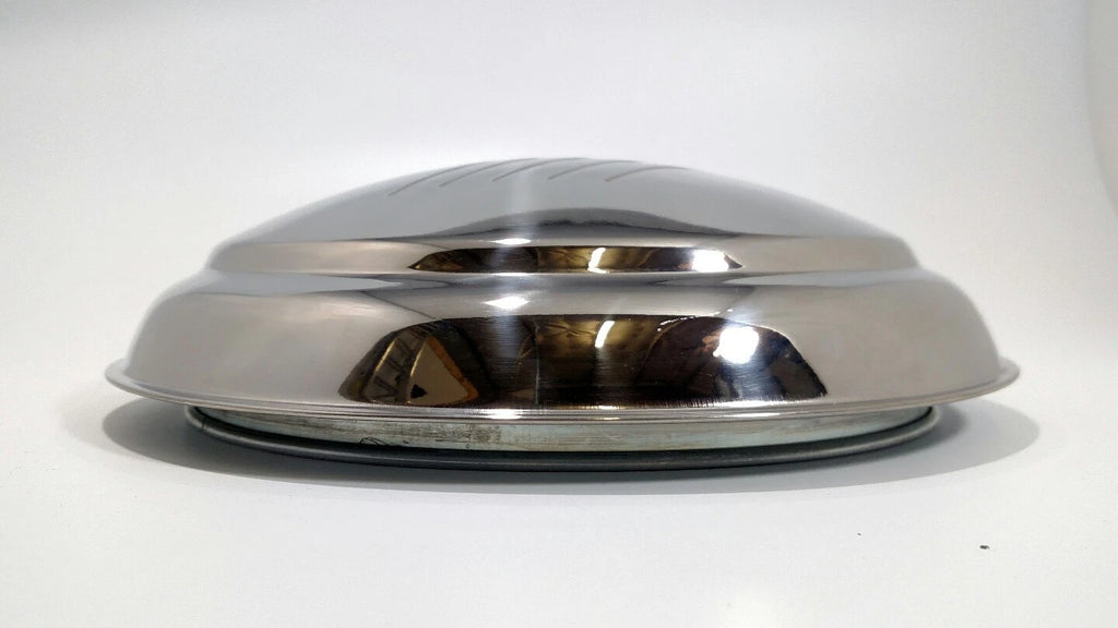 Stainless Hubcaps with Ford Logo Script for 1946 Ford Passenger Car (Set of 5)