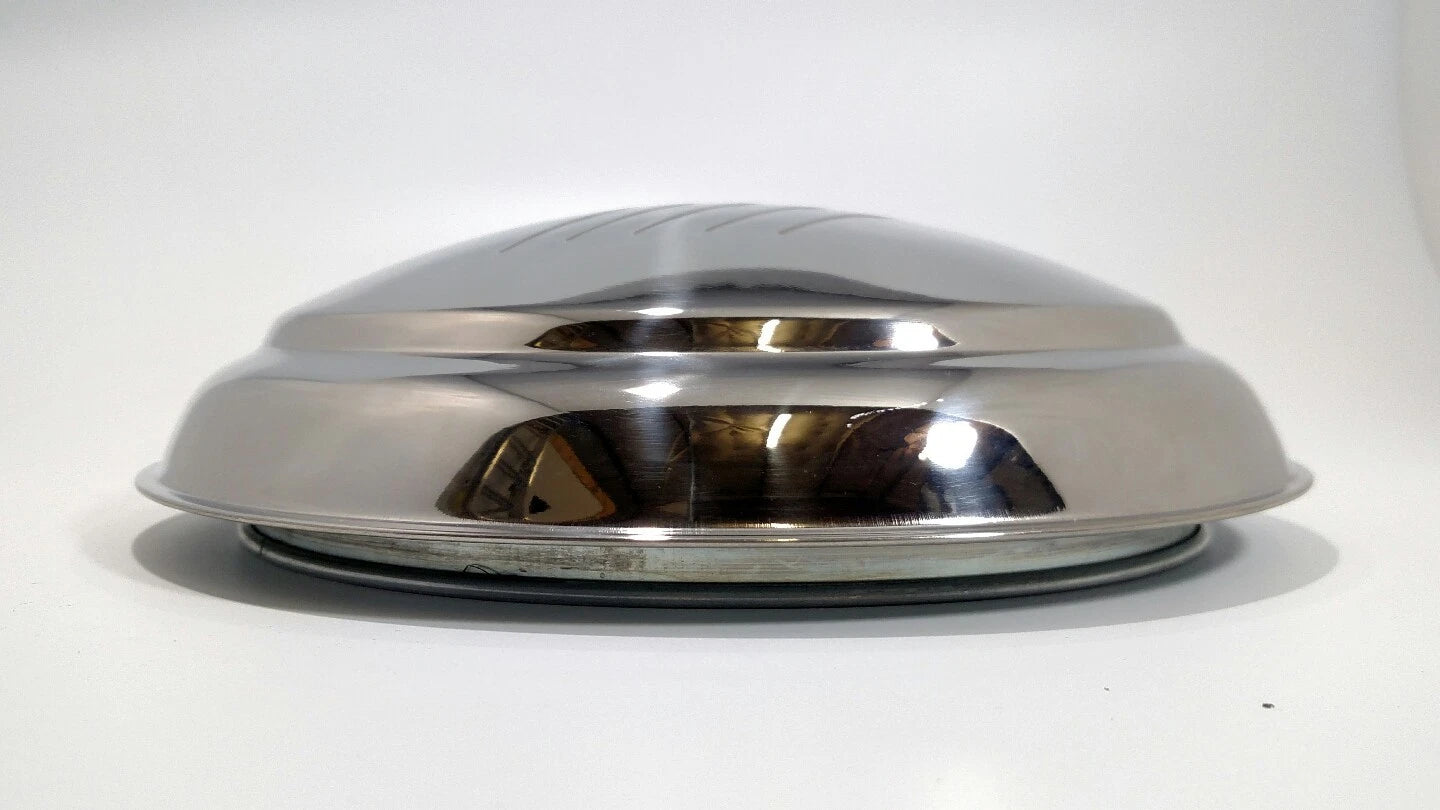 Stainless Hubcaps with Ford Logo Script for 1946 Ford Passenger Car (Set of 5)