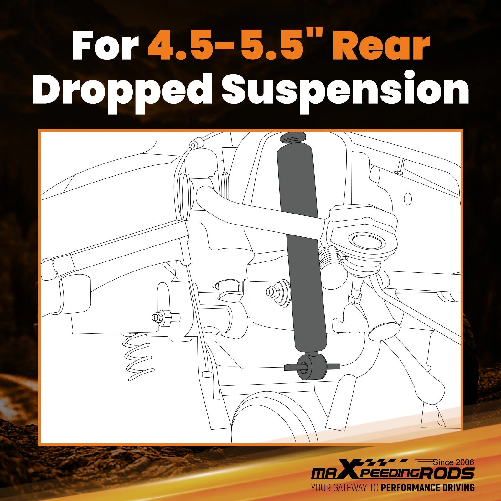 Lowering Shocks for Ford Ranger 2WD (1989–1997) Rear Drop 4-5.5 Pair