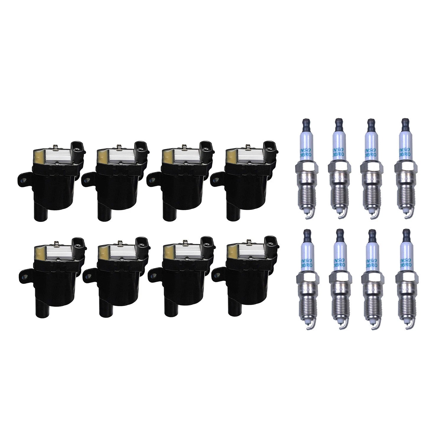 Set of 8 Ignition Coils & Iridium Spark Plugs for Escalade Express 2500 H2 (2002–2020)