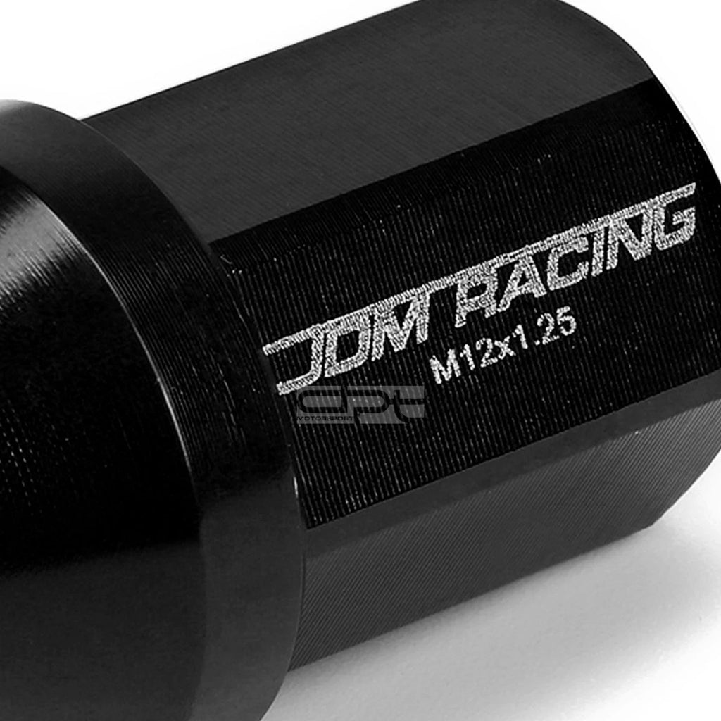 20 PCS Closed End M12x1.25 35mm Tall Black Aluminum Lug Nuts for JDM Vehicles