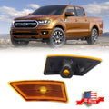 2X Amber Lens Front Fender Side Marker Lights for Ford Ranger (2019–2021)