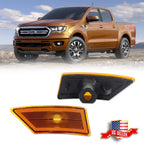 2X Amber Lens Front Fender Side Marker Lights for Ford Ranger (2019–2021)