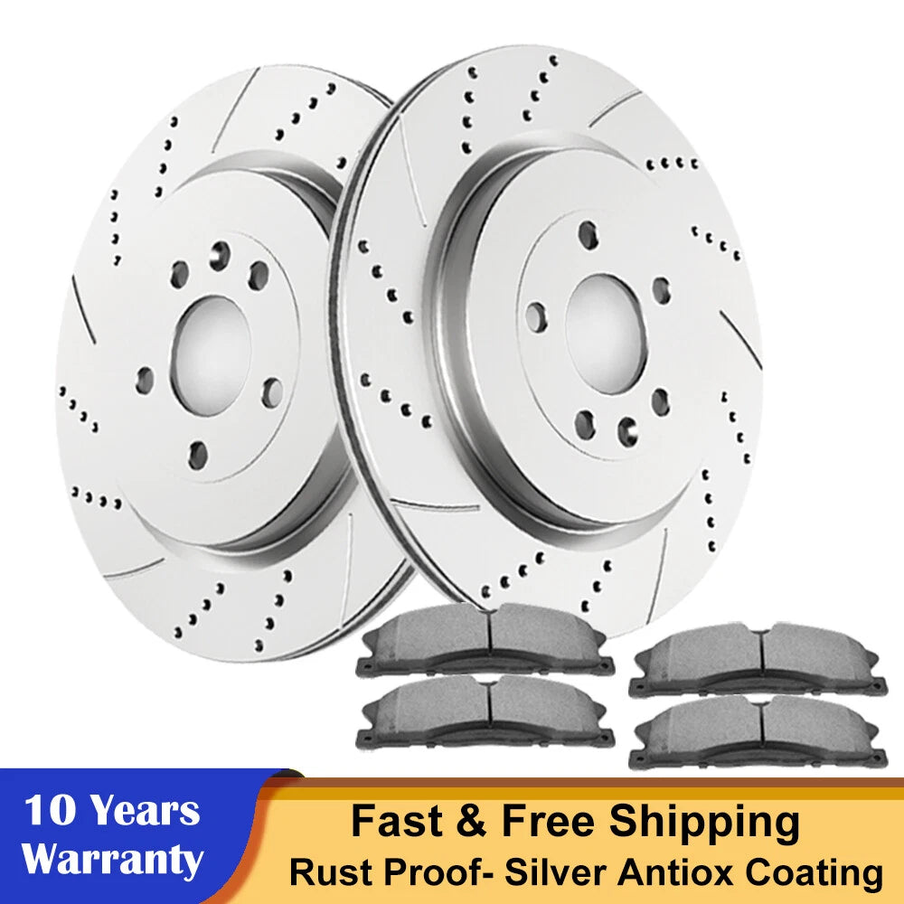Rear Brake Rotor Ceramic Pads Kit for Ford Explorer Flex Taurus (2009–2019)
