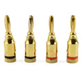 4X Gold Plated 4mm Banana Plugs for Audio Speaker Cable Connector
