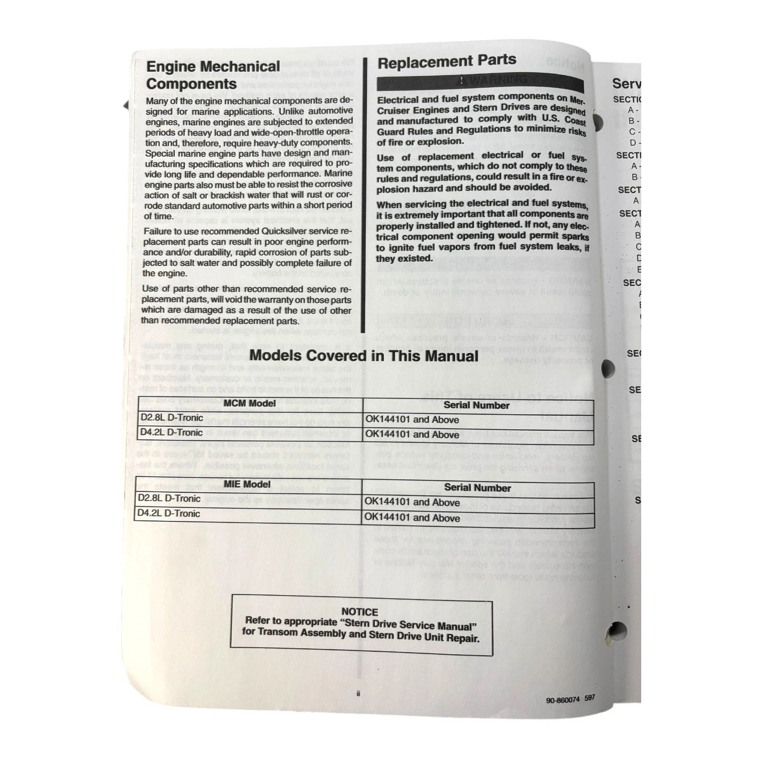Electronic Diesel Injection Service Manual #22 for MerCruiser (1997)