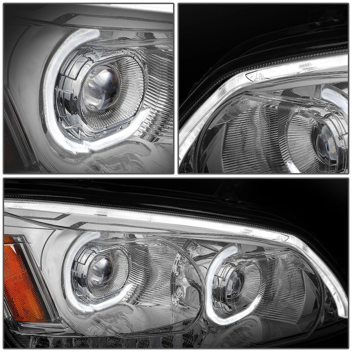 LED DRL Tube Projector Headlights for Kenworth T170 T370 T660 (2008–2019)