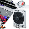 2X Aluminum 2-Row Cooling Radiator w/Fan Shroud for Honda Civic EG/EH/EJ/EM/DC (1994–2000)