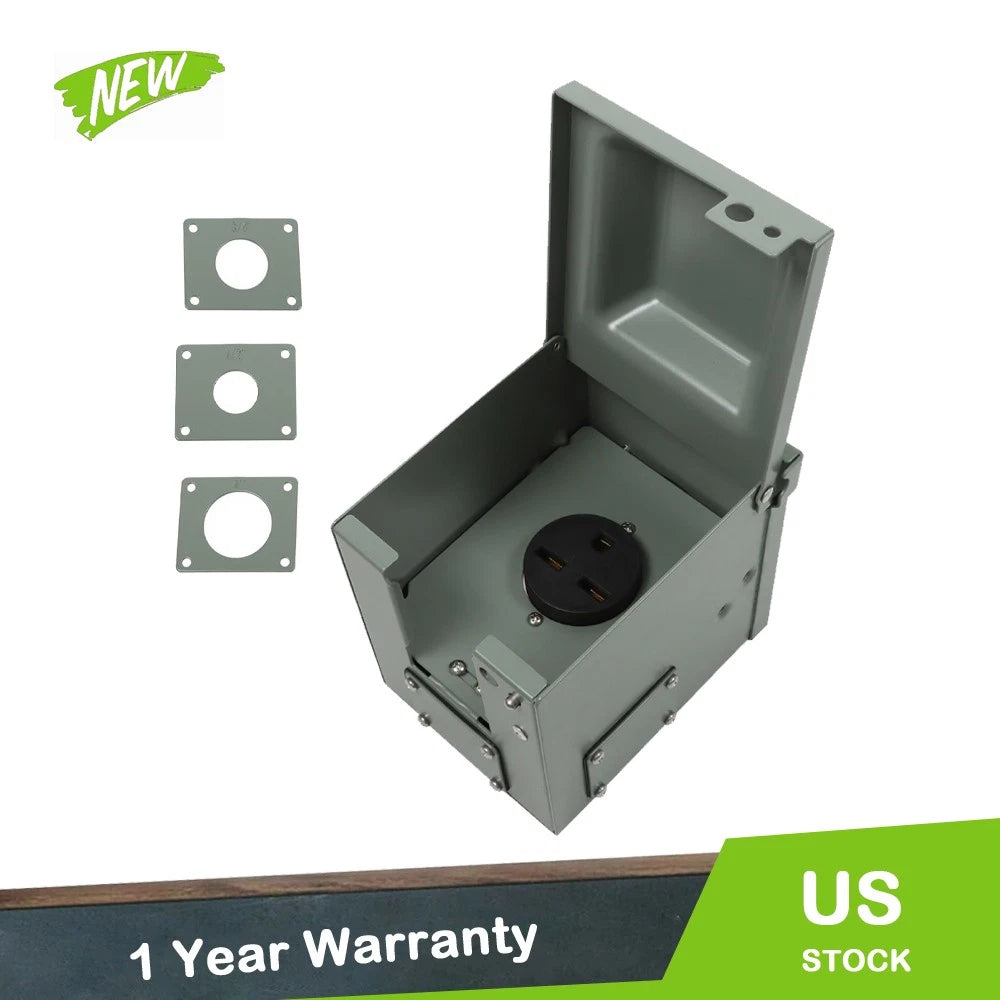 30 Amp 250 Volt 6-30R EV/Welding Power Outlet Box Enclosed Weatherproof