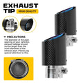 2PC Carbon Fiber Burnt Tip Exhaust Pipe 2.5" ID to 3.5" OD Clamp-on